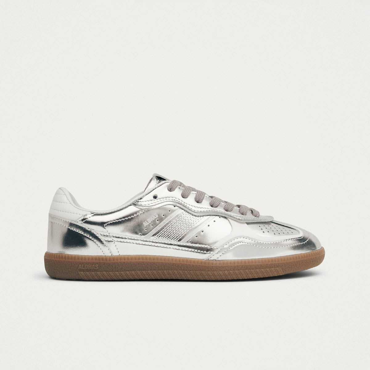 Tb.490 Rife Shimmer Silver Cream Leather Sneakers - Image 3