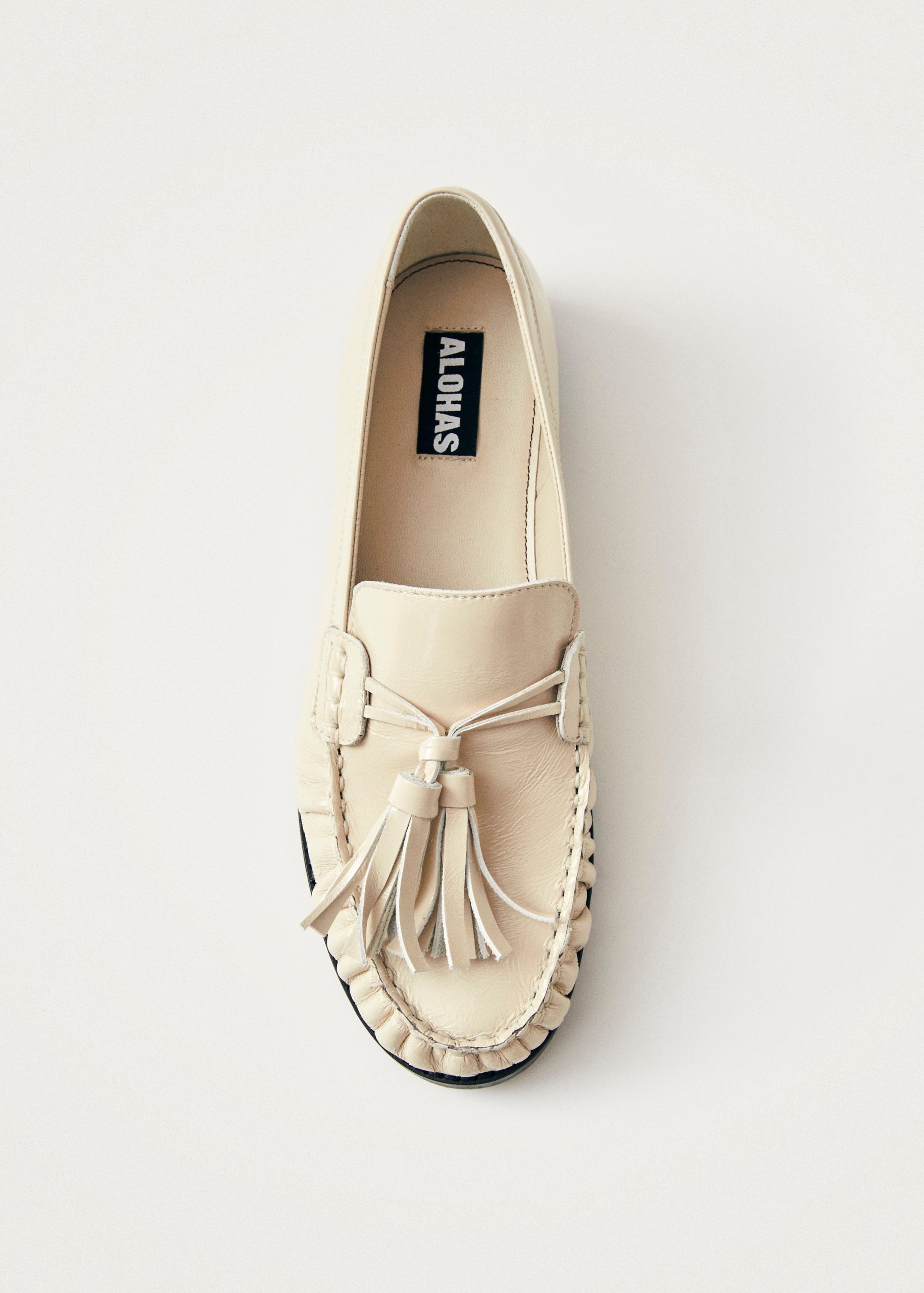 Marietta Cream Patent Leather Loafers - Image 4