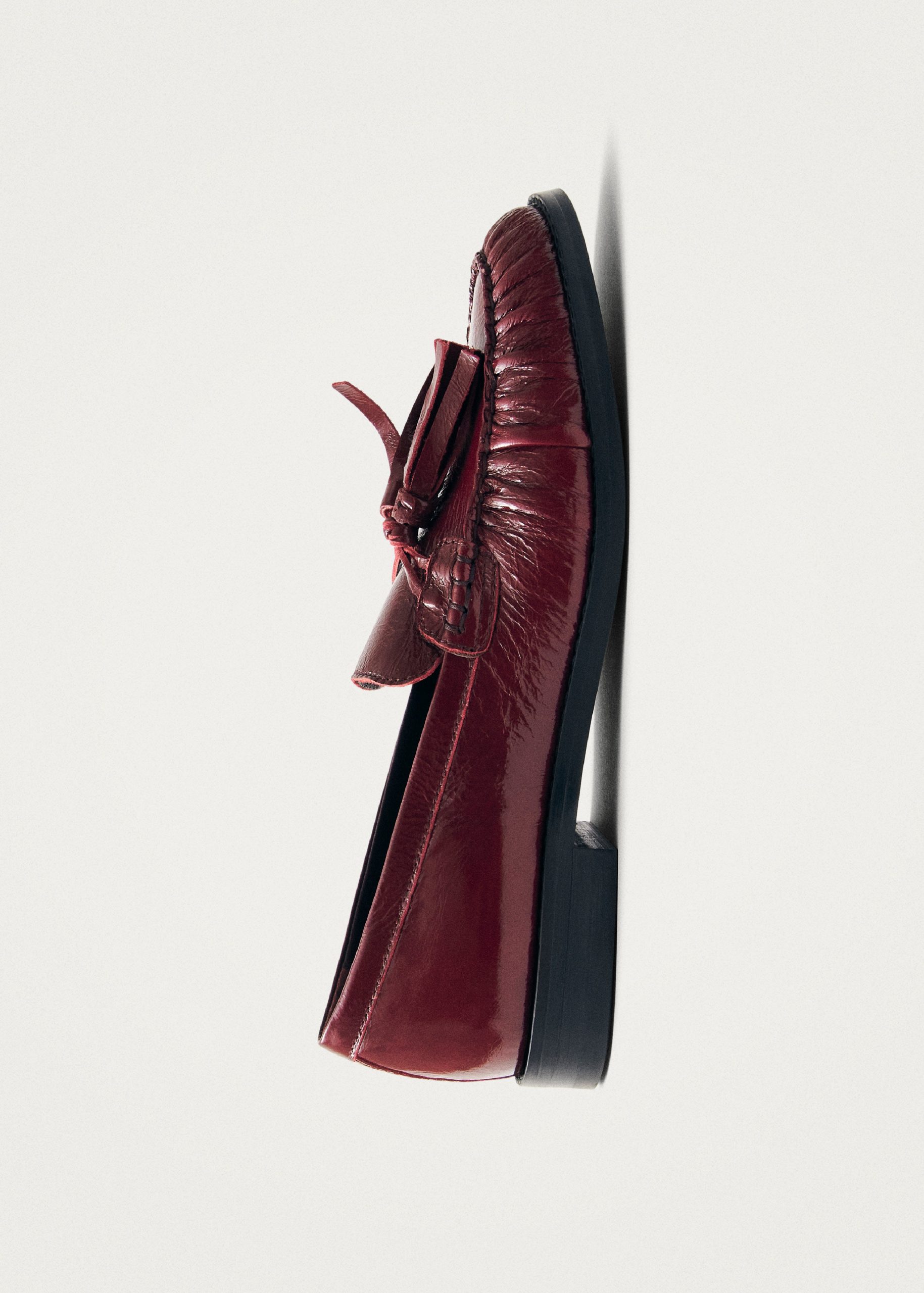 Marietta Burgundy Patent Leather Loafers - Image 4