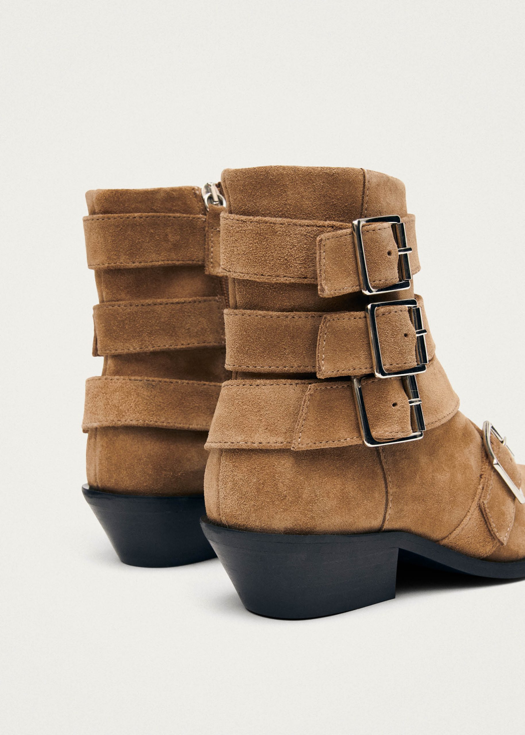 Eras Suede Tan Leather Ankle Boots - Image 6