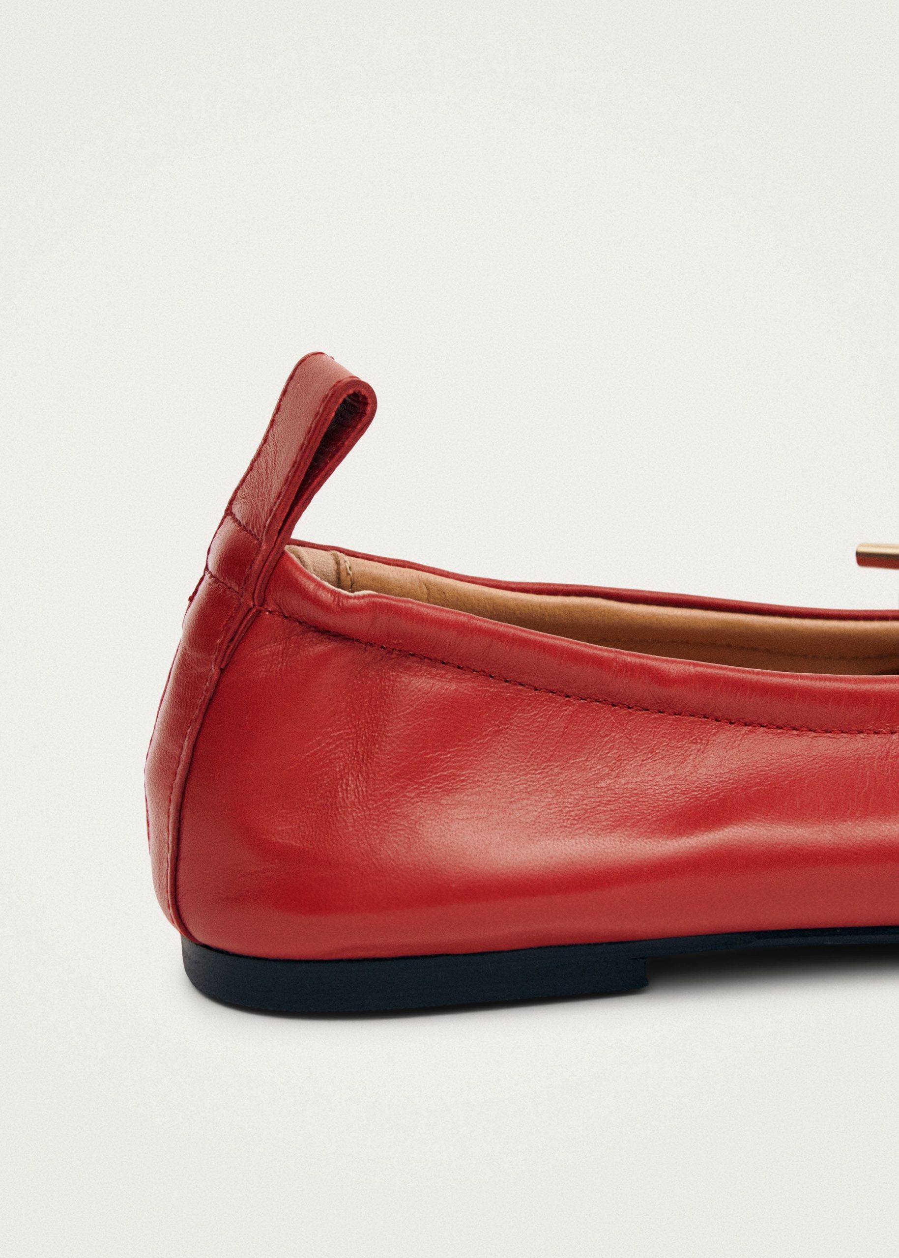 Rosalind Red Leather Ballet Flats - Image 6