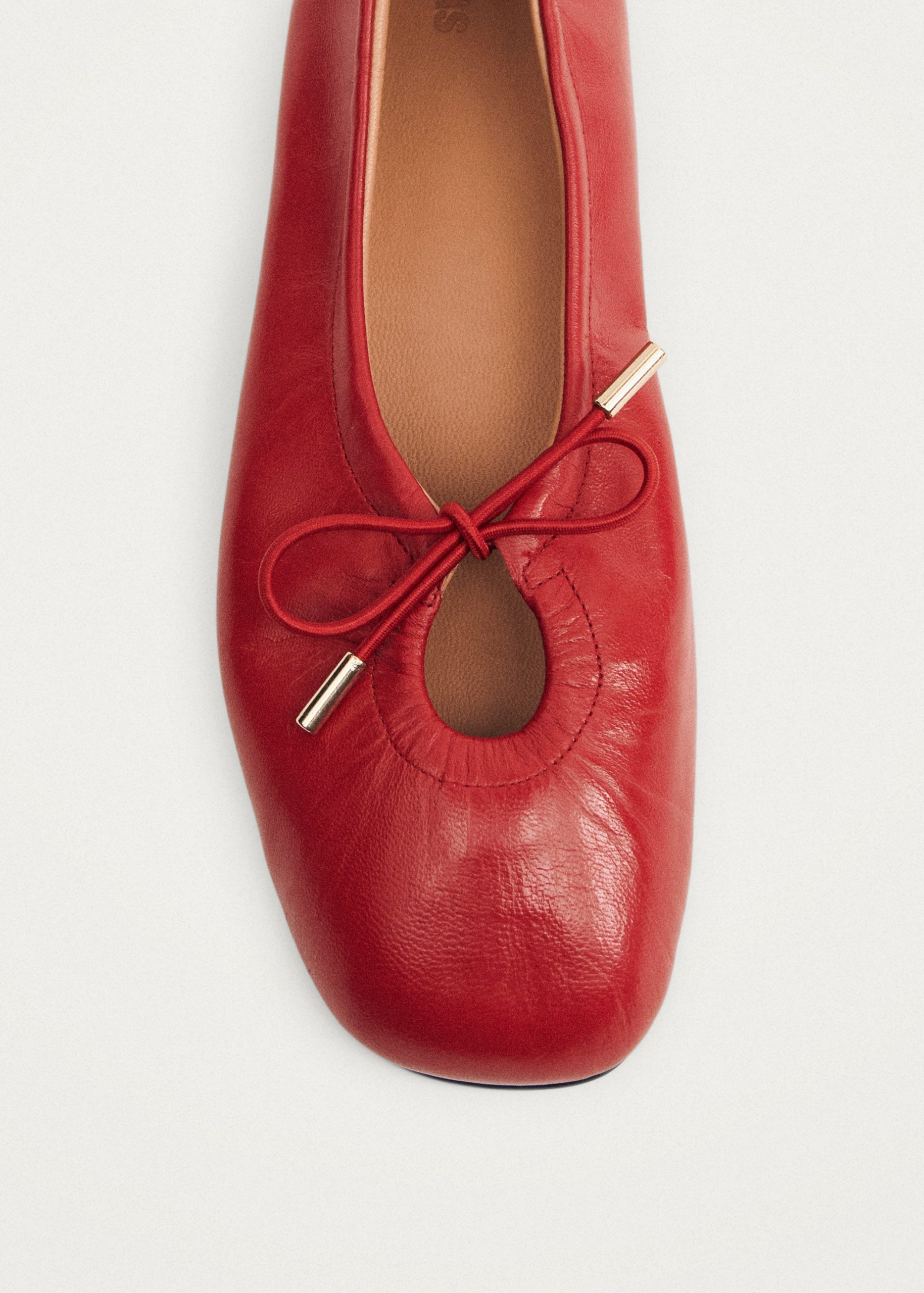 Rosalind Red Leather Ballet Flats - Image 7