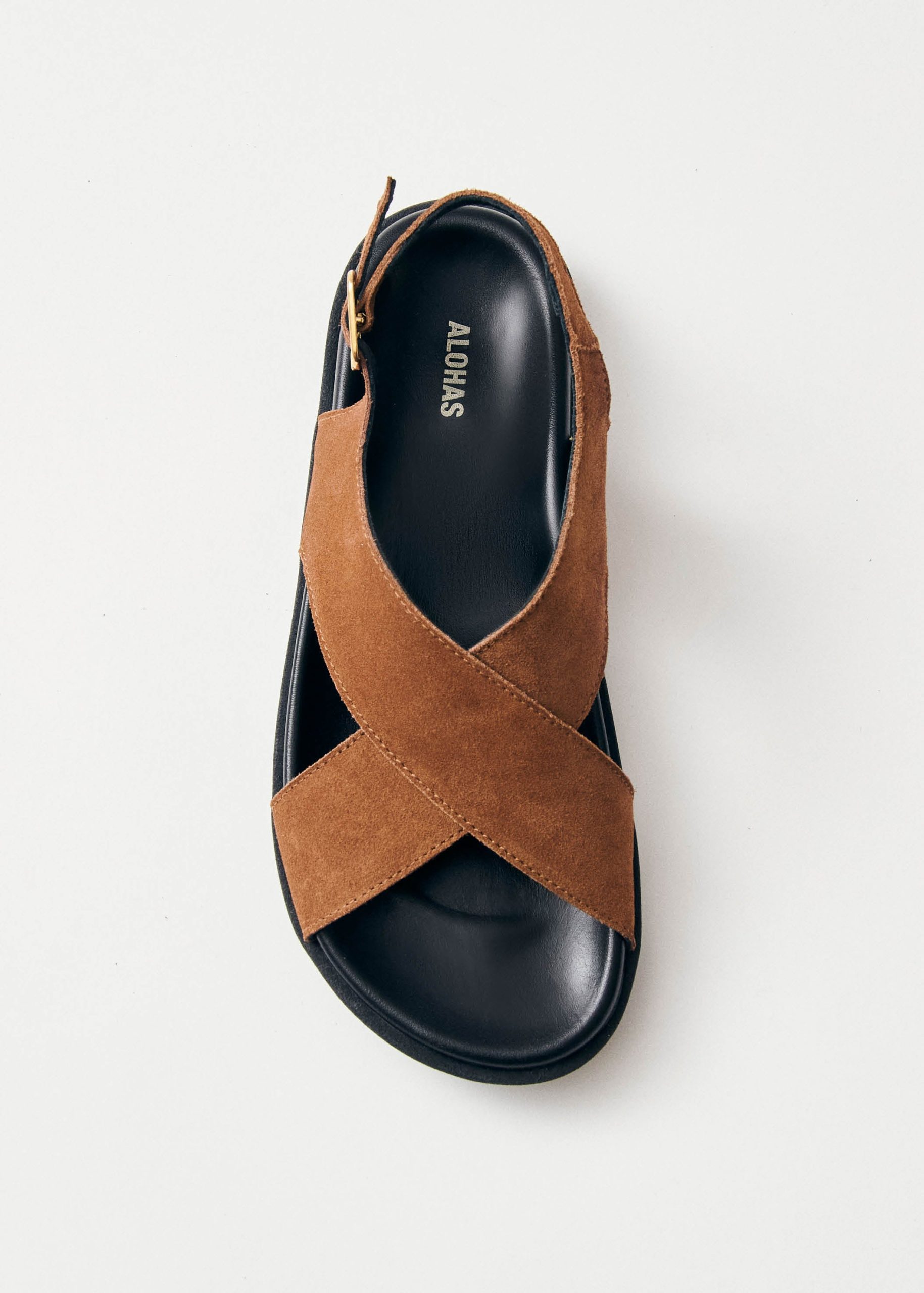 Nico Suede Brown Leather Sandals - Image 4