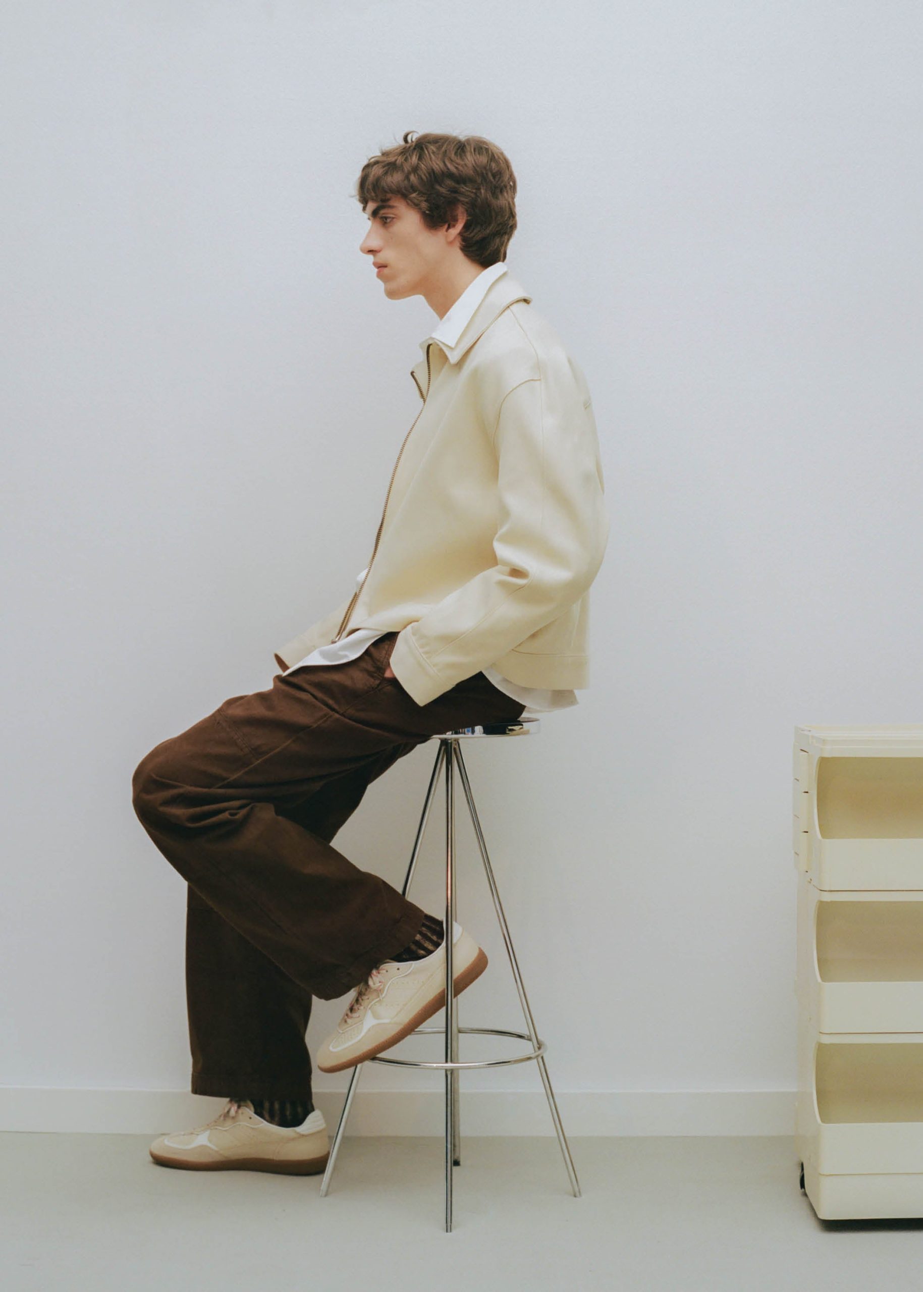 Tb.490 Rife Grain Cream Leather Sneakers - Image 6