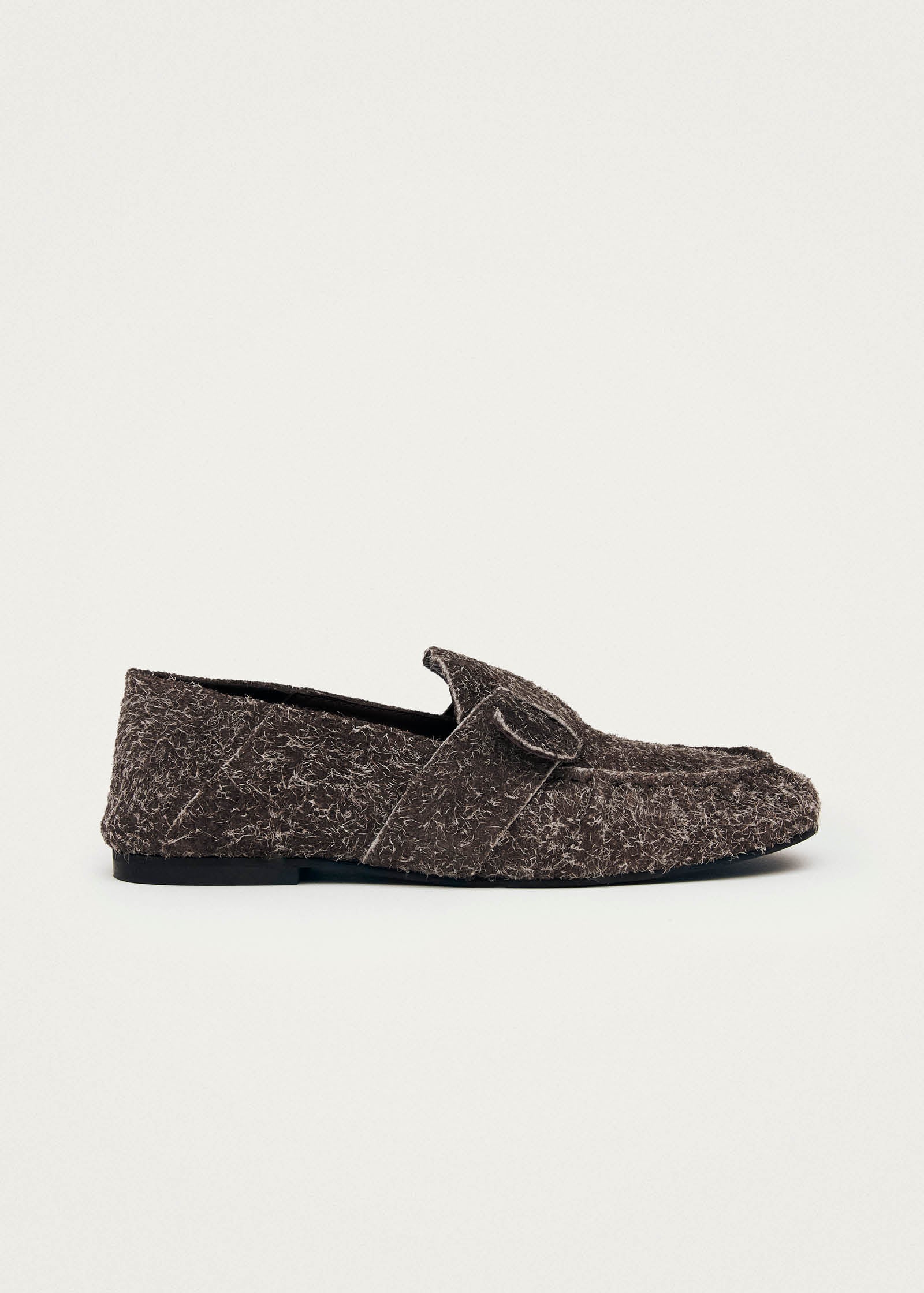 Aeryn Suede Fuzzy Brown Leather Loafers
