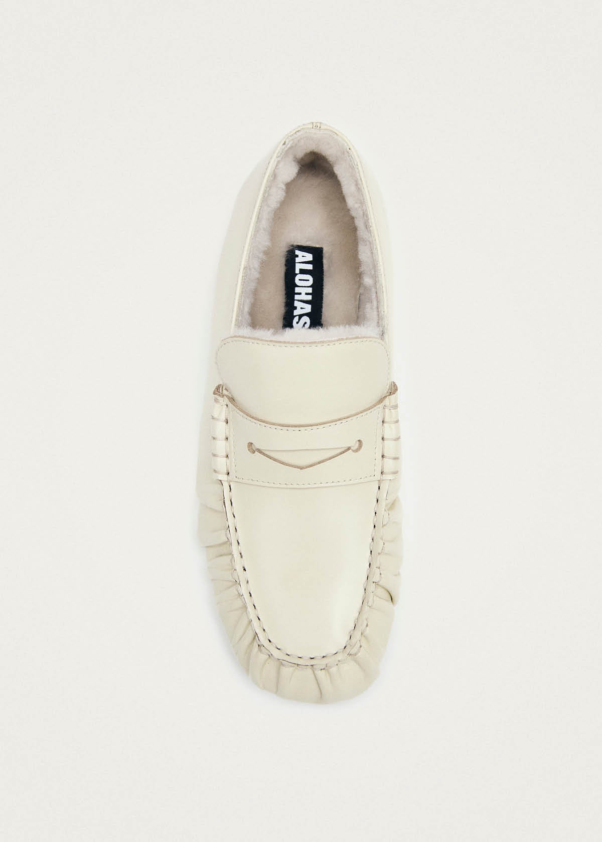 Aven Soft Cream Leather Loafers - Image 4