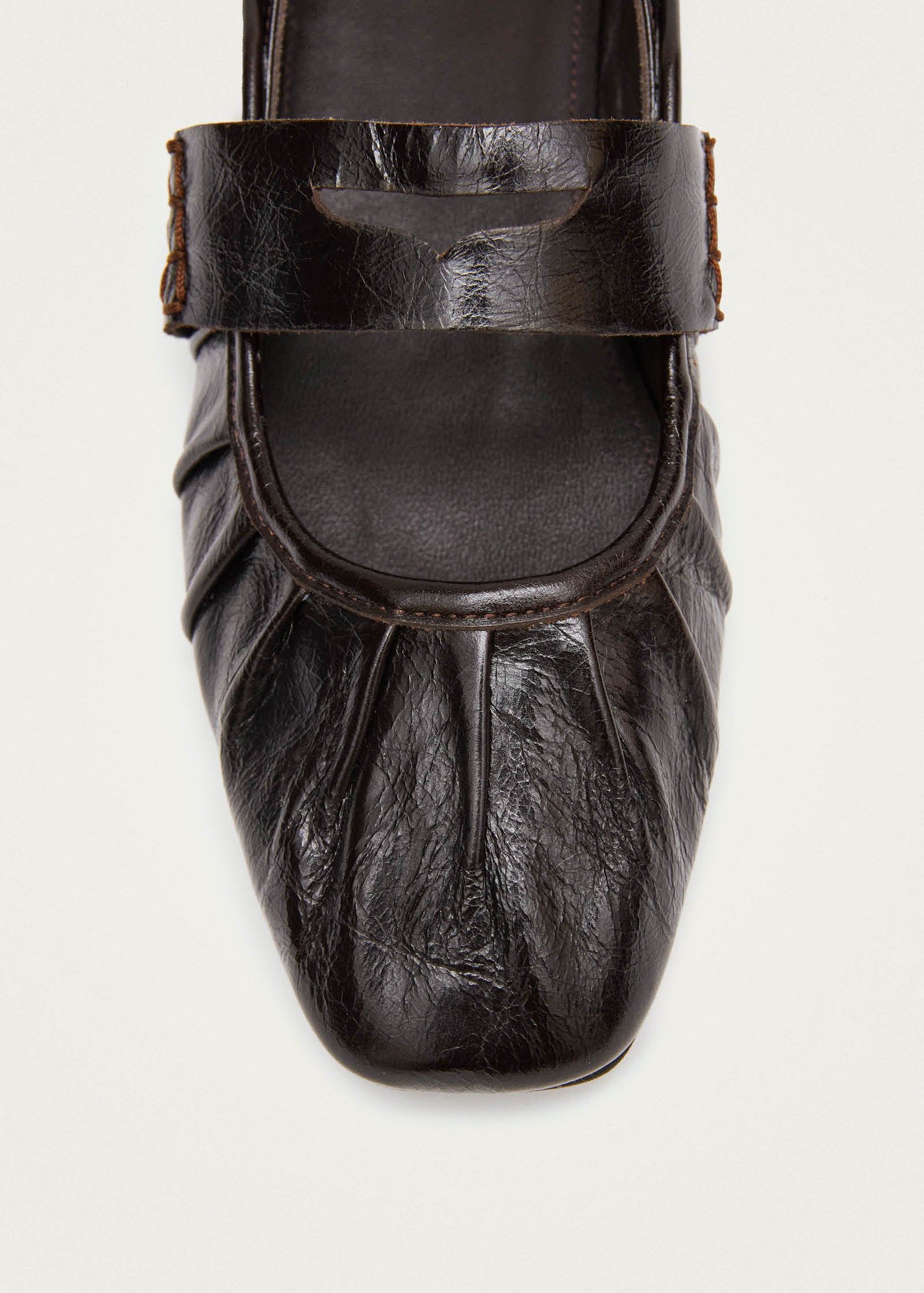 Bargo Brown Leather Ballet Flats - Image 7