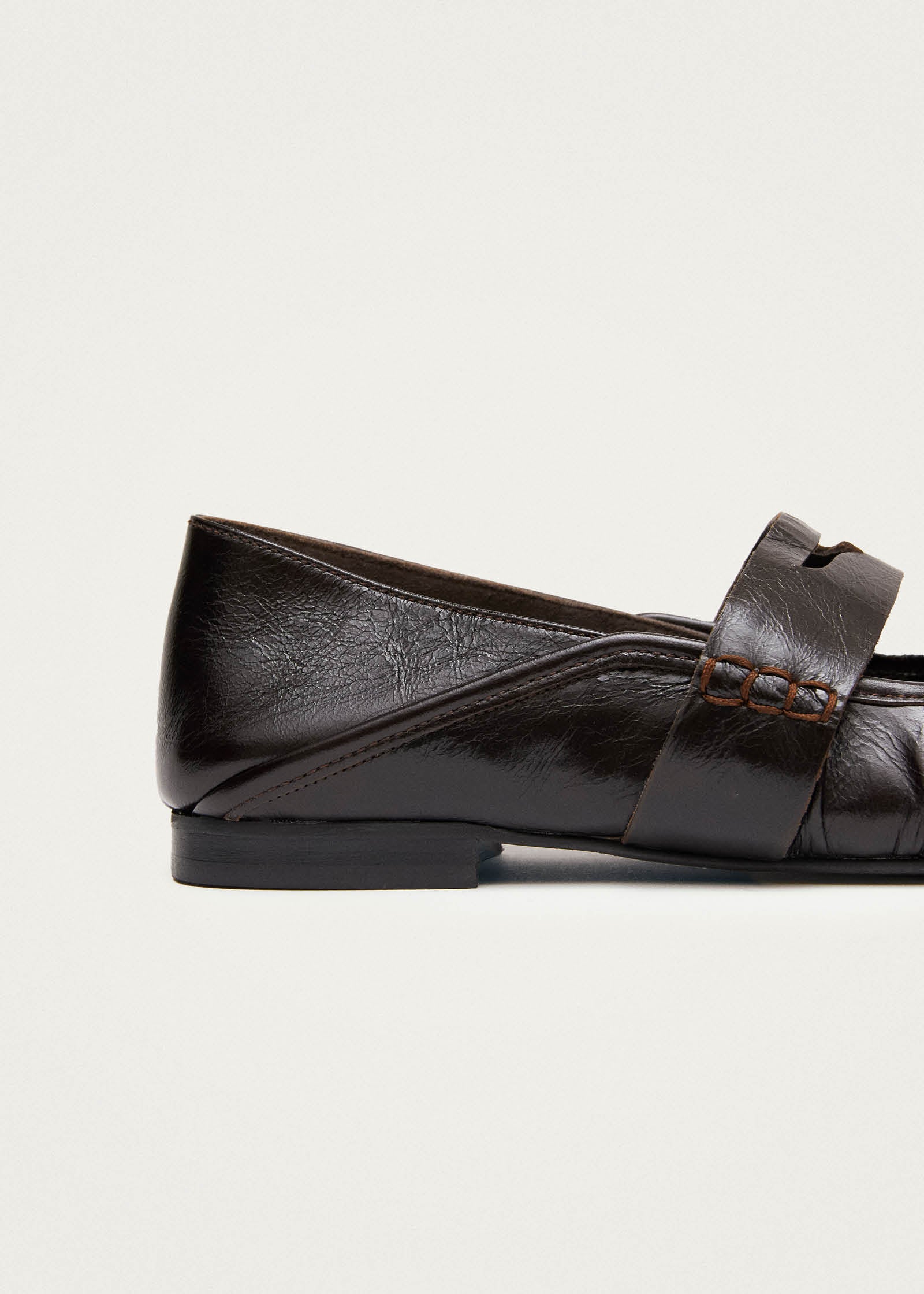 Bargo Brown Leather Ballet Flats - Image 6