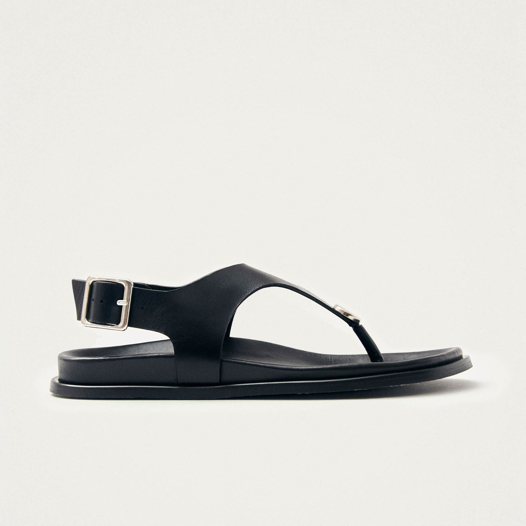 Harbor Black Leather Sandals - Image 3