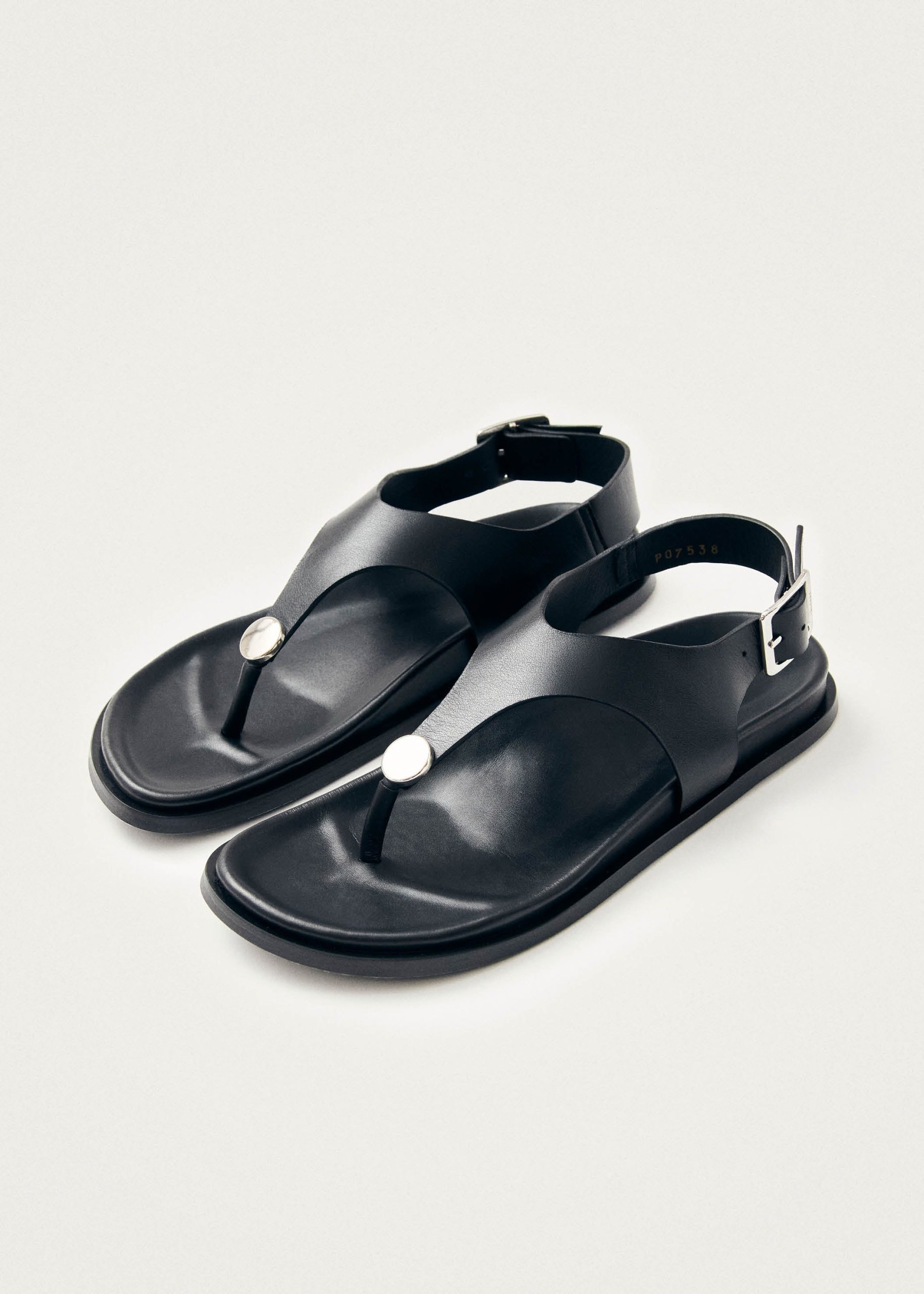 Harbor Black Leather Sandals - Image 2