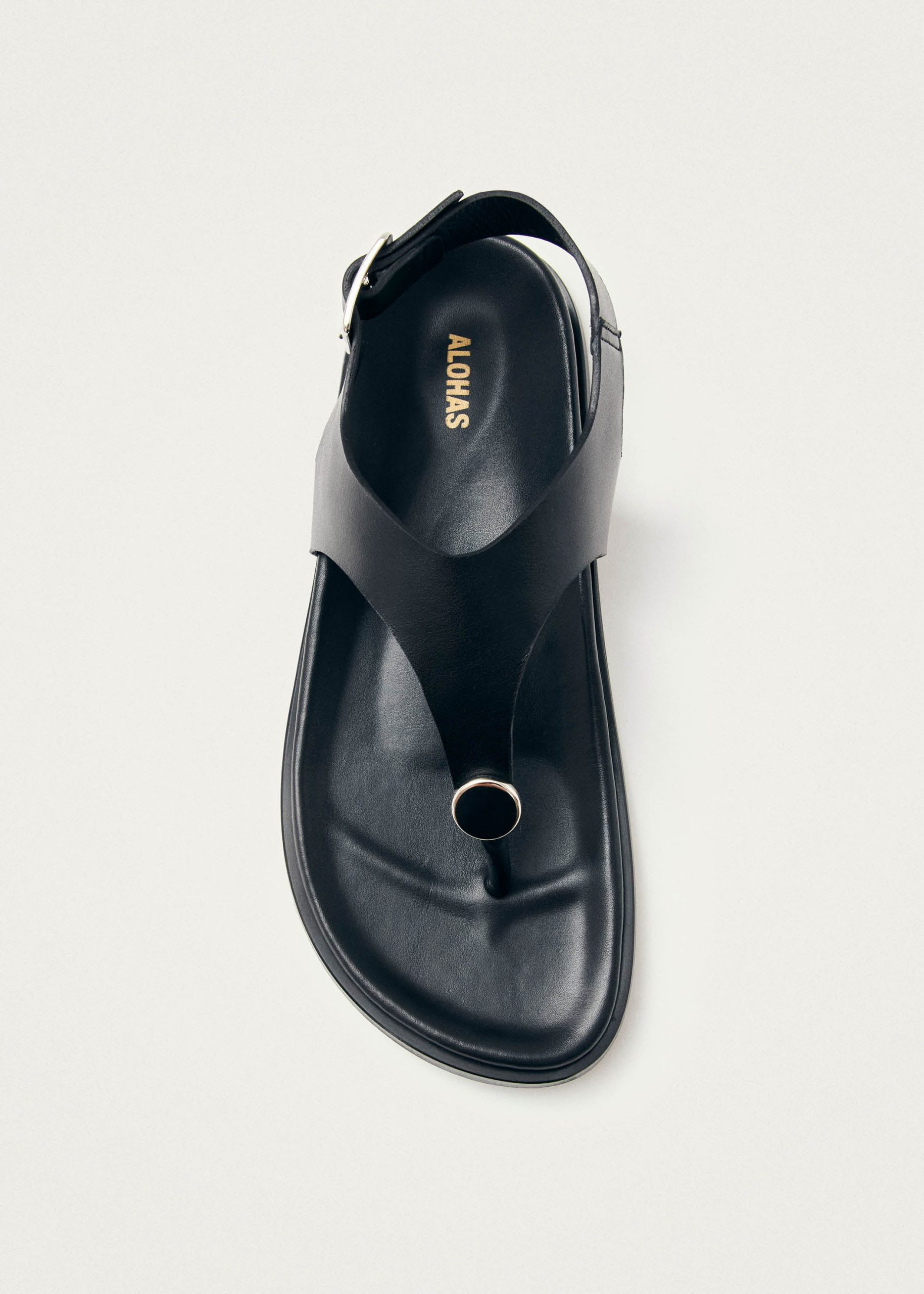 Harbor Black Leather Sandals - Image 4