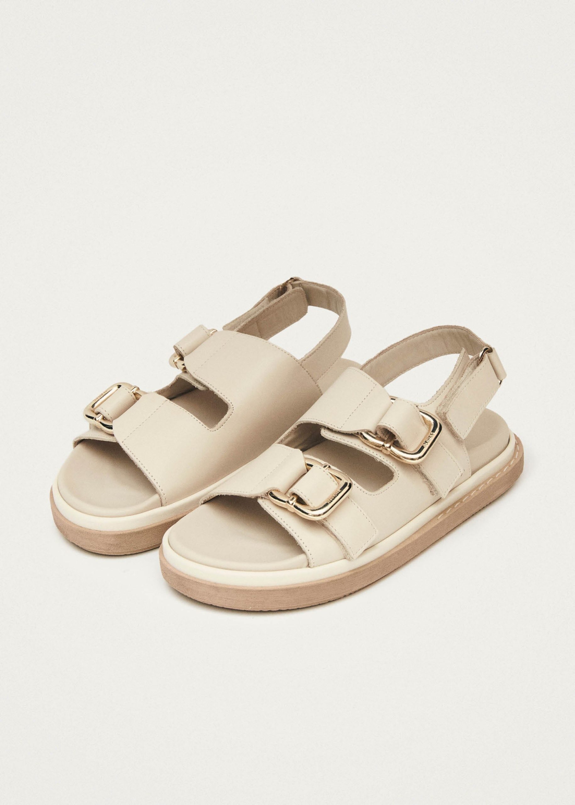 Harper Cream Leather Sandals - Image 2