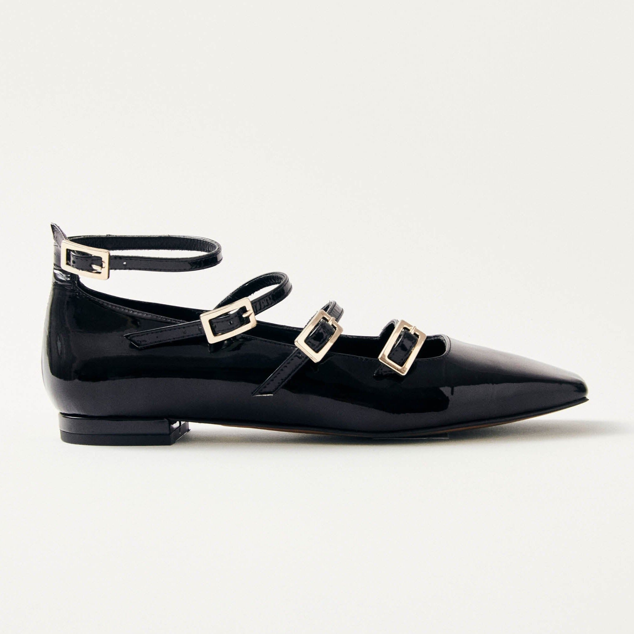 Luke Onix Black Leather Ballet Flats - Image 3