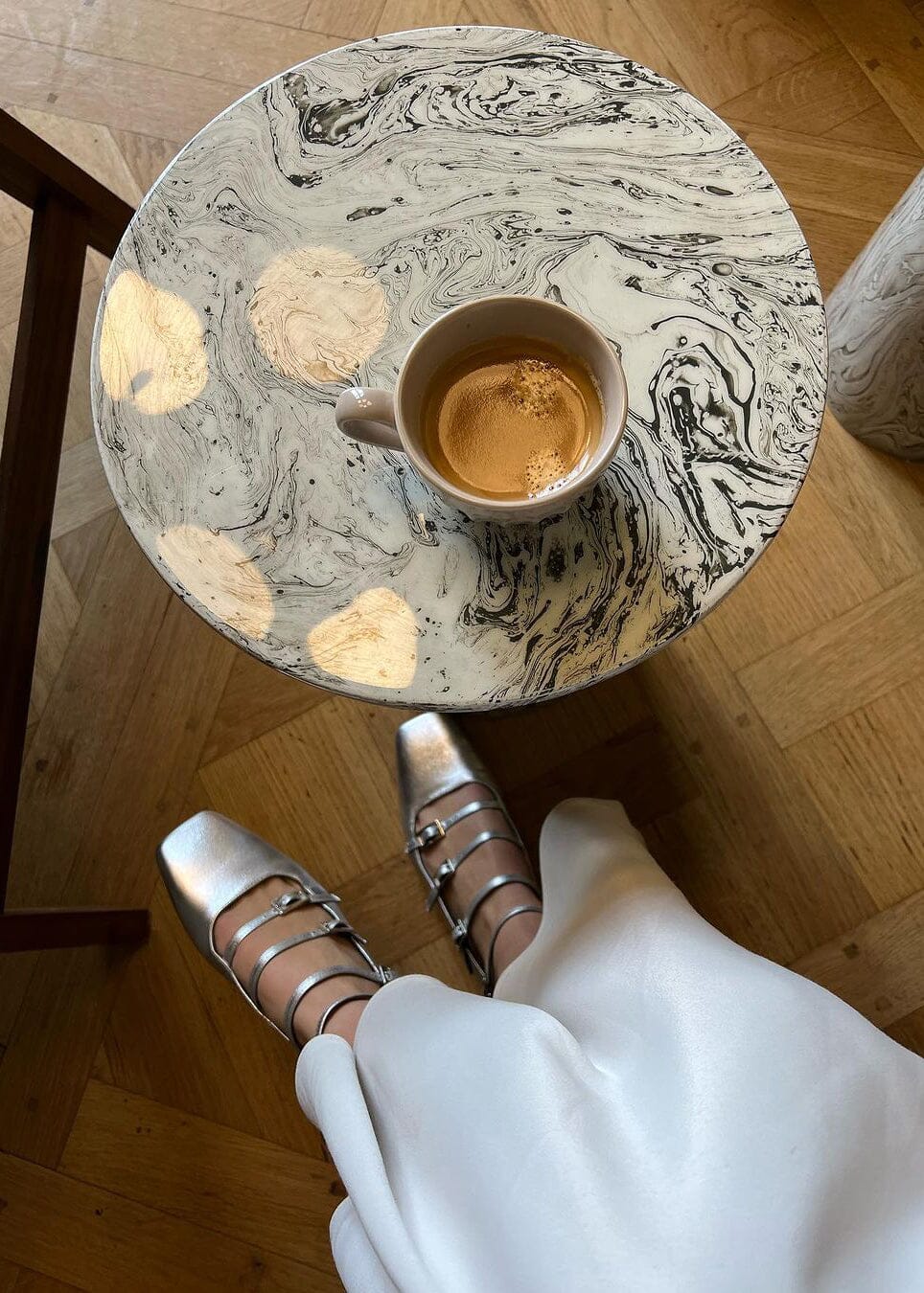 Luke Shimmer Silver Leather Ballet Flats - Image 2