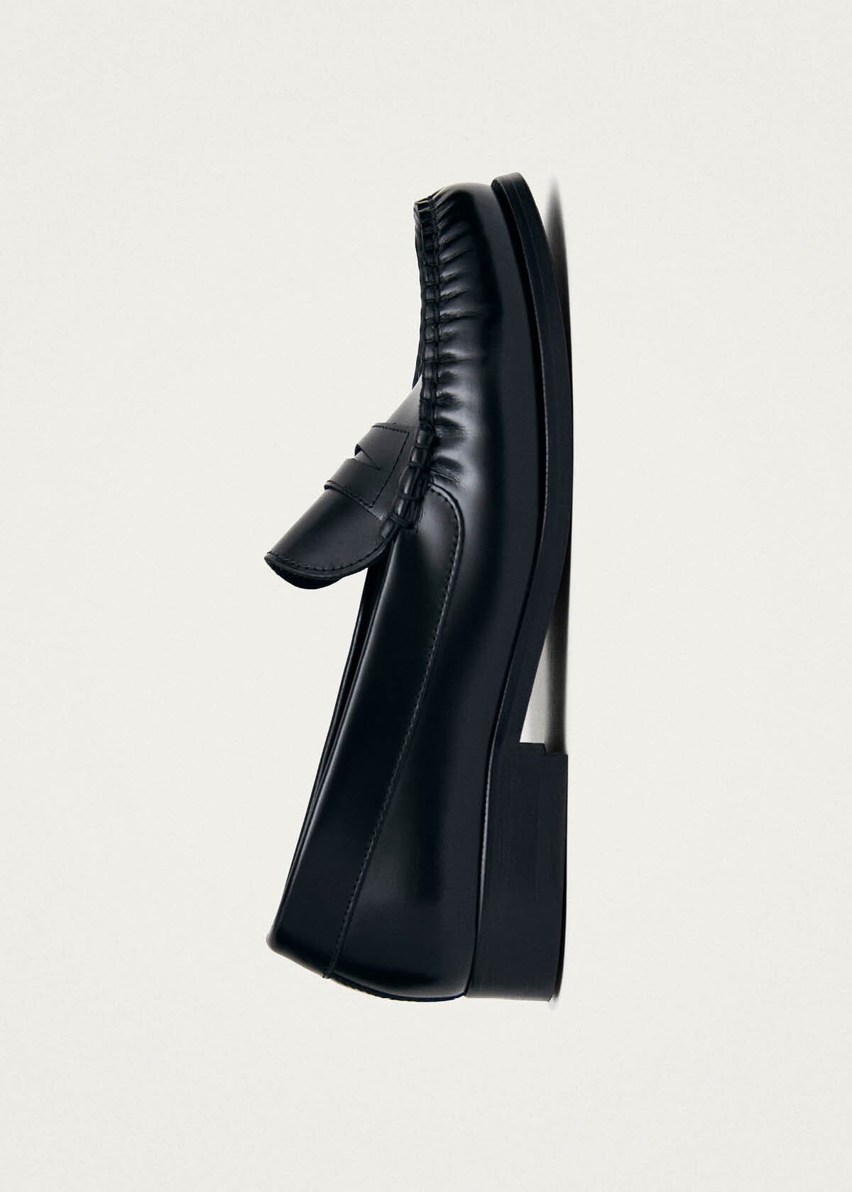 Rivet Black Leather Loafers - Image 5