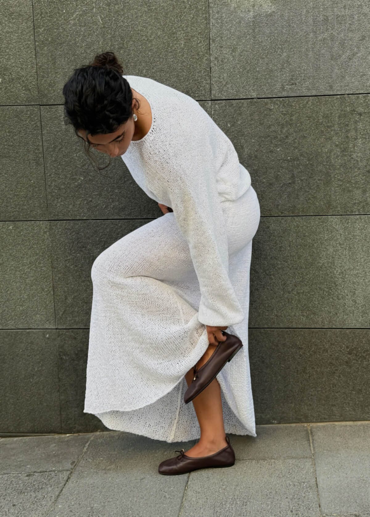 Rosalind Brown Leather Ballet Flats - Image 2