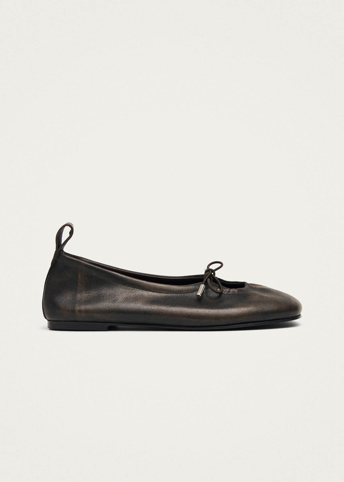 Rosalind Brushed Brown Leather Ballet Flats - Image 4