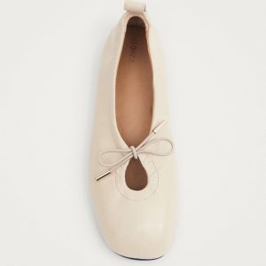 Rosalind Cream Leather Ballet Flats