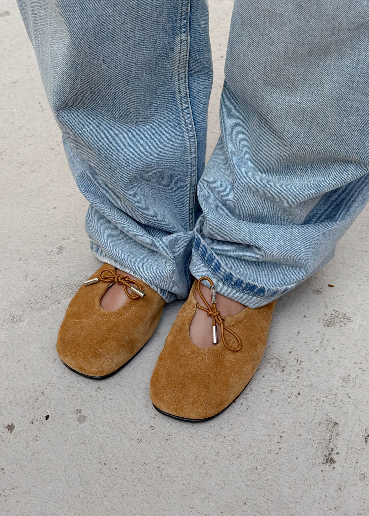 Rosalind Suede Tan Leather Ballet Flats - Image 2