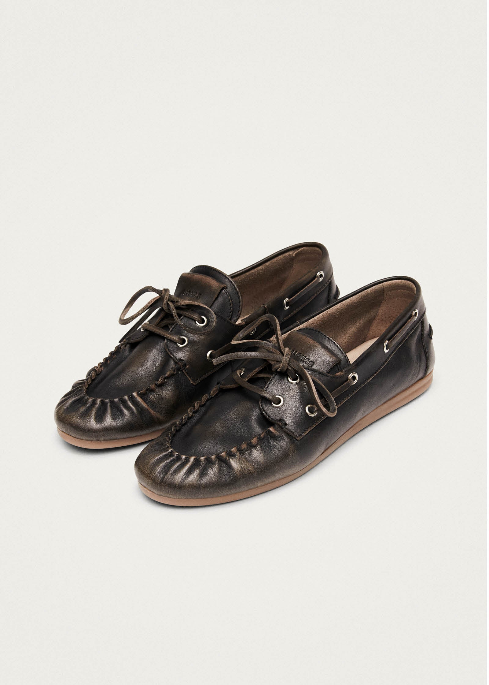 Rowan Brushed Brown Leather Loafers - Image 2