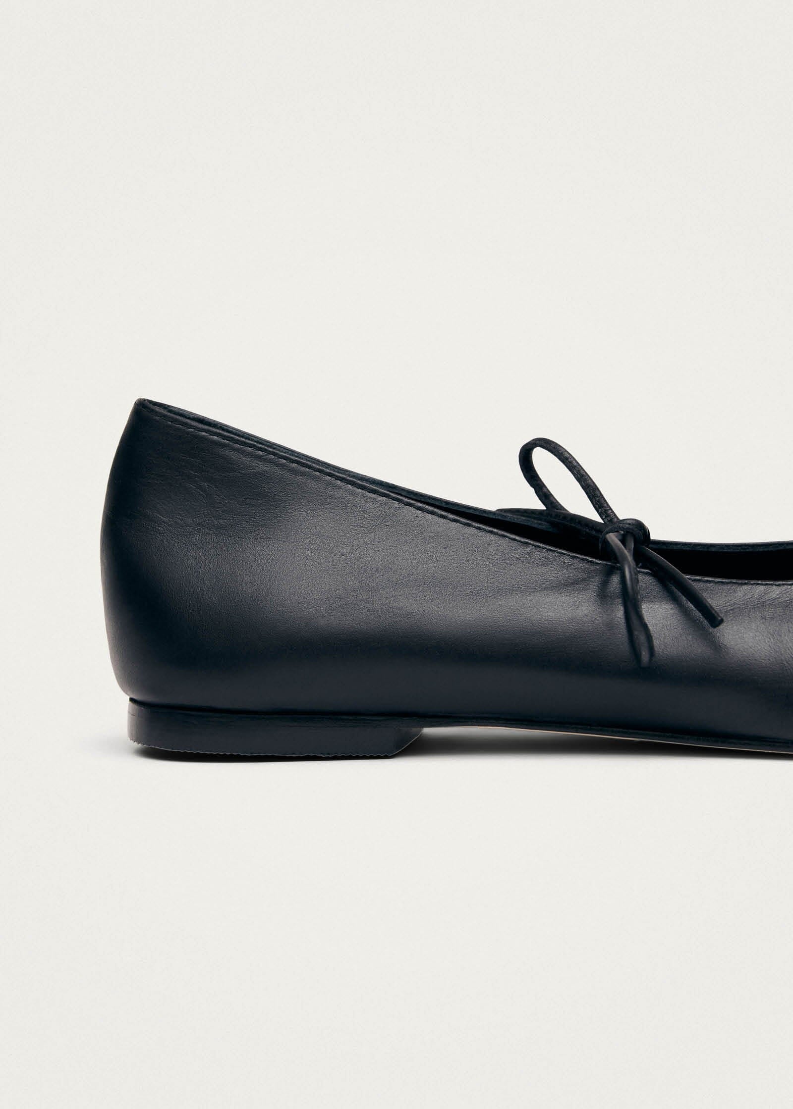 Sway Black Leather Ballet Flats - Image 7