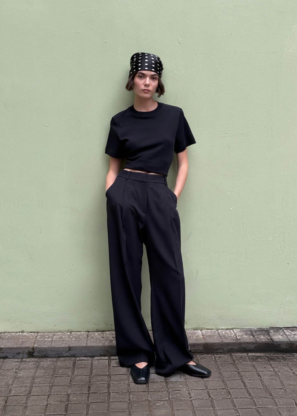 Sway Black Leather Ballet Flats - Image 2