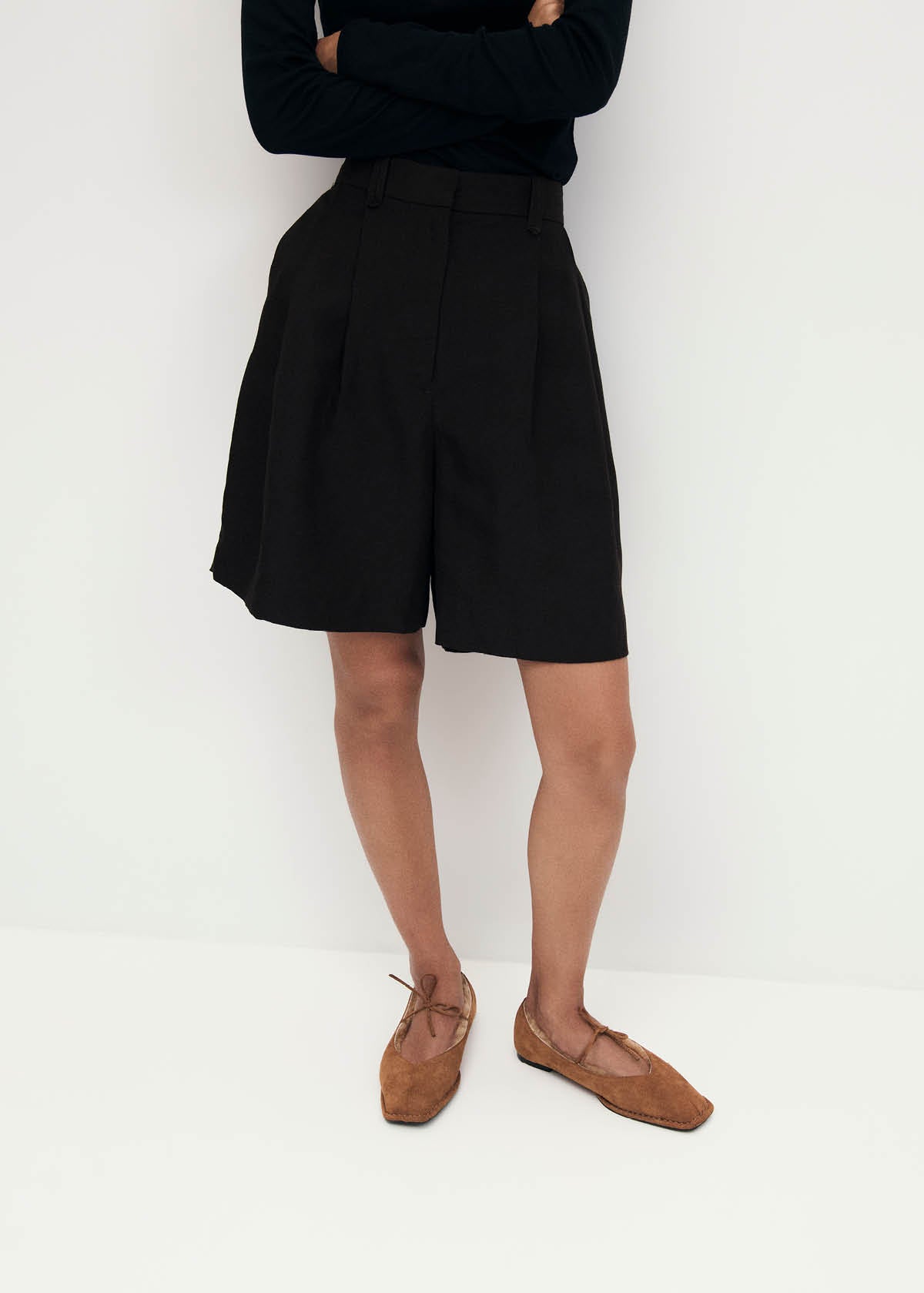 Sway Cozy Tan Leather Ballet Flats - Image 2