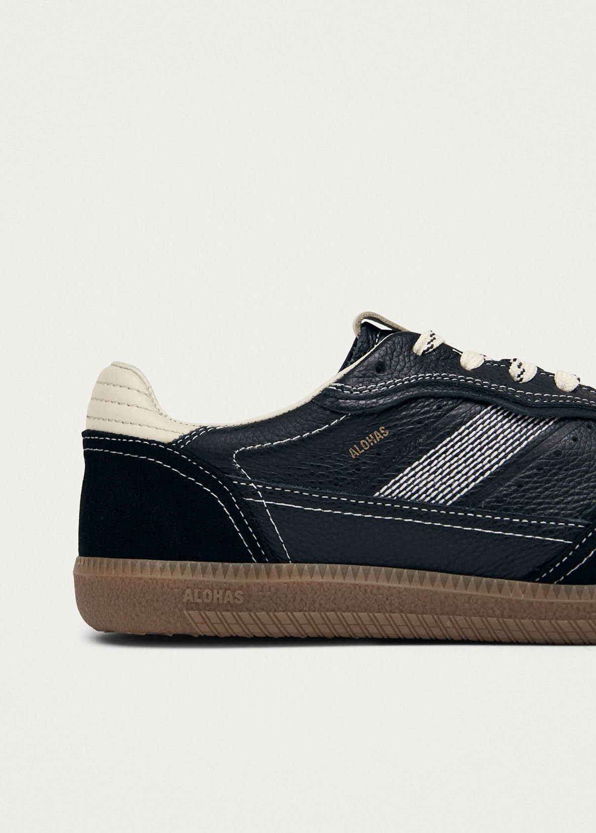 Tb.490 Rife Grain Black & Cream Leather Sneakers - Image 7