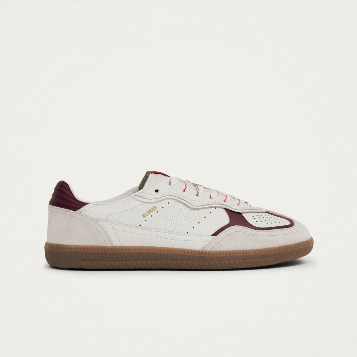 Tb.490 Rife Grain White Burgundy Leather Sneakers - Image 3