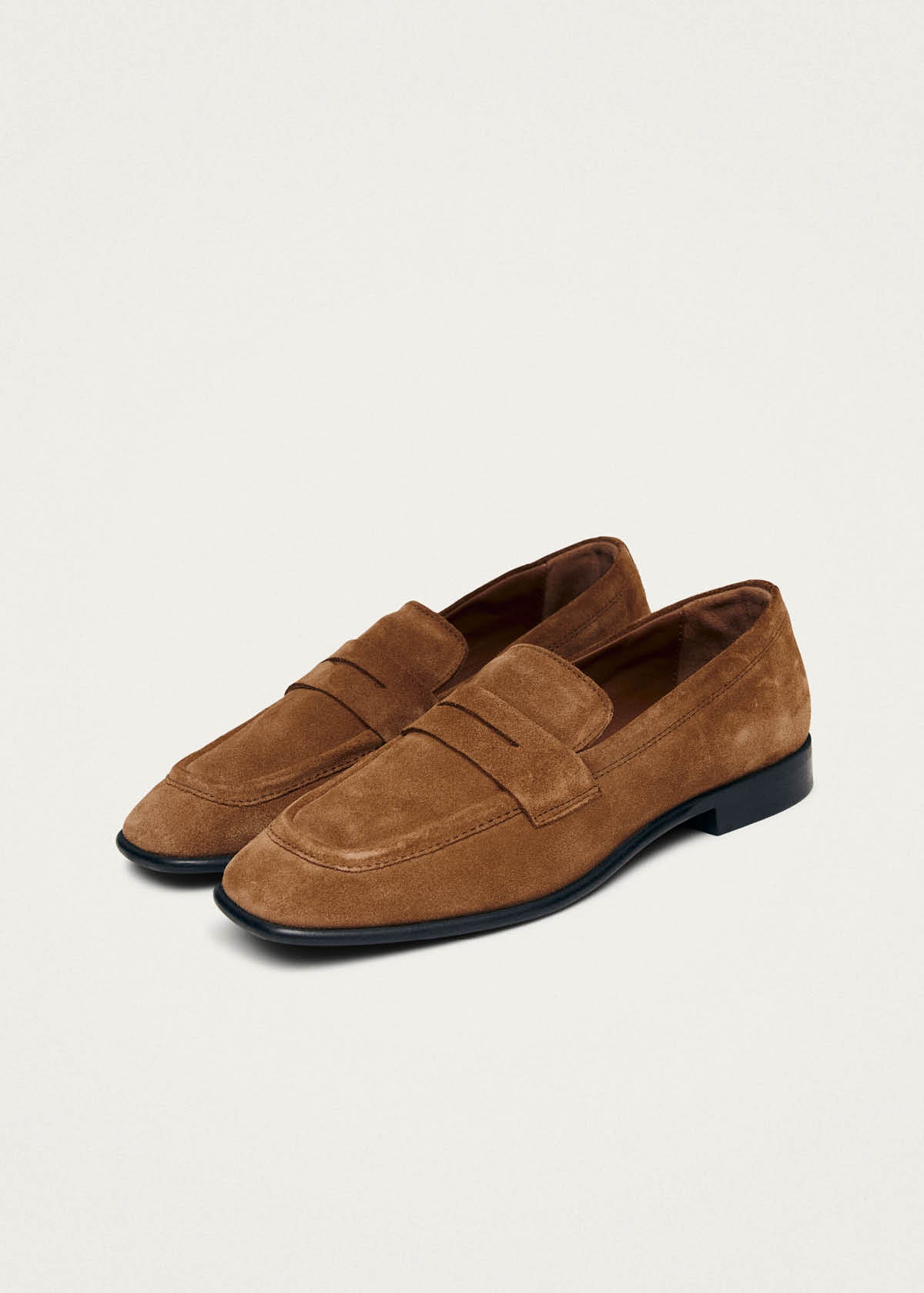 Zaha Suede Tan Leather Loafers - Image 6